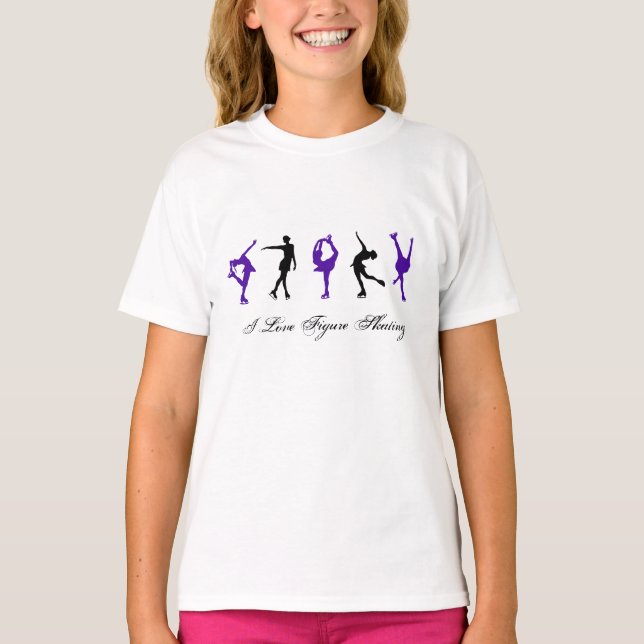 T-shirt IMAGES PURPLE & BLACK FIGURE SKATER - Filles (Devant)