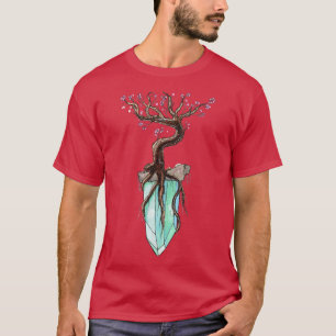 T-shirt Imaginaire Anime Sakura Tree sur cristal flottant