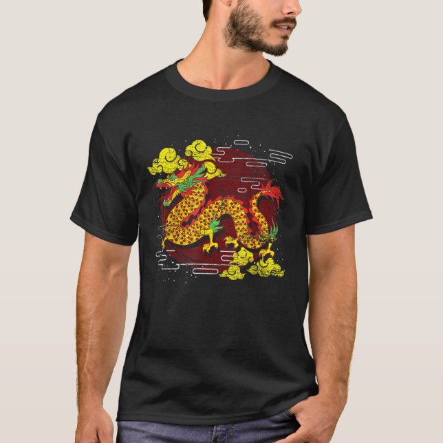T-shirt Imaginaire Asie animal mythique Créature Dra chino (Devant)