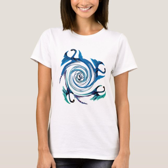 T-shirt Imaginaire Bleu Dragon Swirl (Devant)