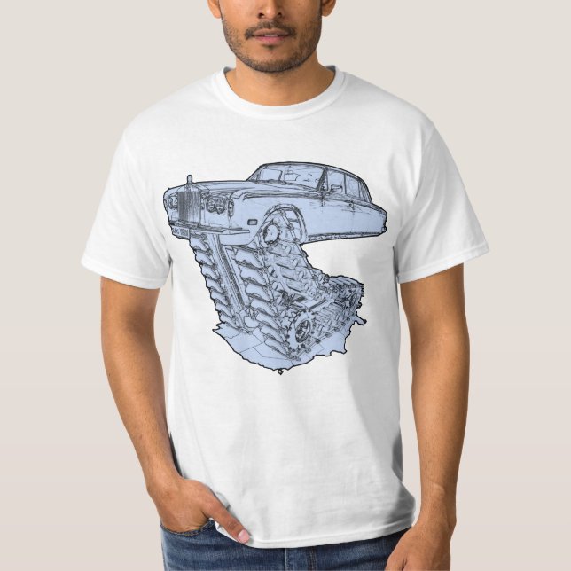 T-shirt Imaginaire bleu Rolls Royce (Devant)