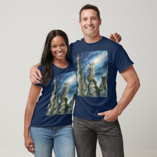 T-shirt Imaginaire Chouette mignonne ruines anciennes