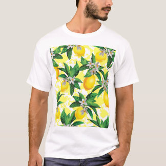 T-shirt Imaginaire citron : Motif Floral Créatif
