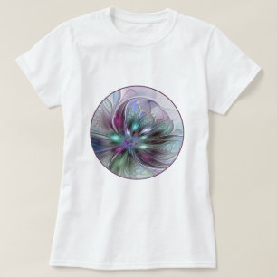 T-shirt Imaginaire coloré Abstrait Fleur fractale moderne