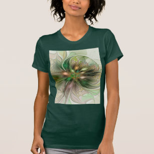 T-shirt Imaginaire coloré Moderne Fleur Fractale Abstraite