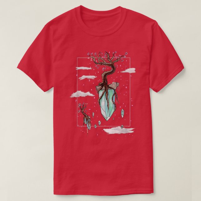 T-shirt Imaginaire cool Cristaux flottants Îles Sakura Tre (Design devant)