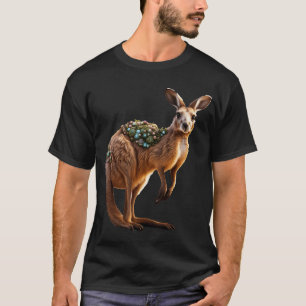 T-shirt Imaginaire Cute Vivid Kangaroo Portrait Fleurs