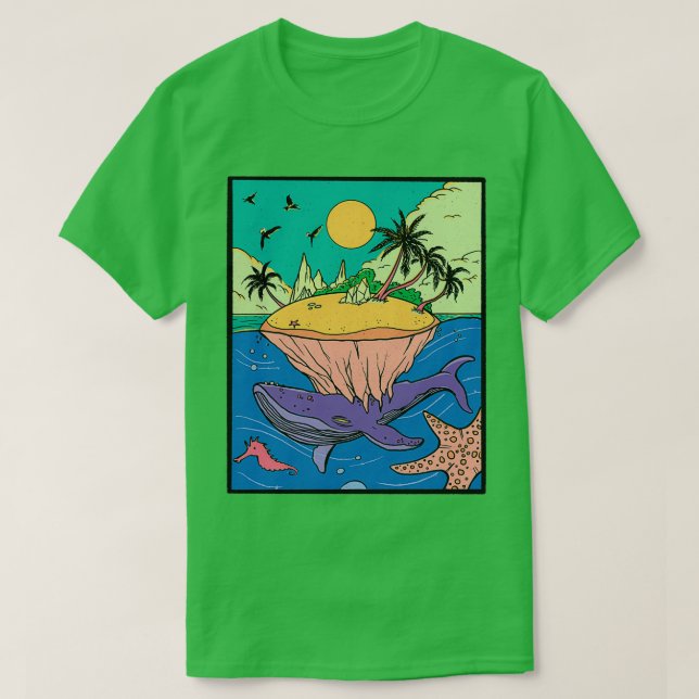 T-shirt Imaginaire de l'île aux baleines (Design devant)
