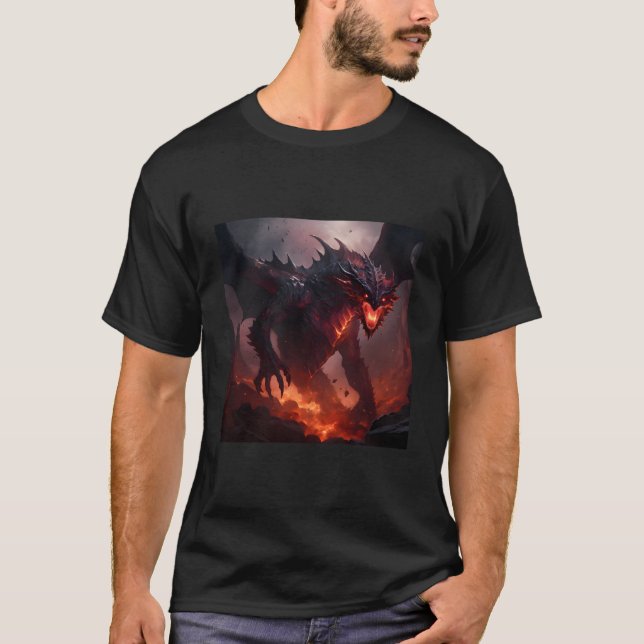 T-shirt Imaginaire Dragon Médiéval Jeu Mystical Fire Creat (Devant)