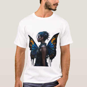 T-shirt Imaginaire femme et papillon ailes AI Art