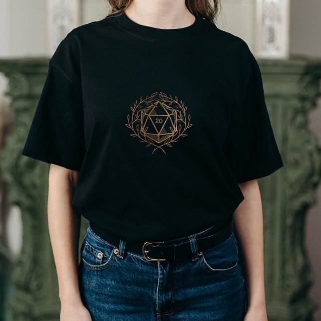 T-shirt Imaginaire femme Gold D20 Laurel Wreath (Créateur téléchargé)