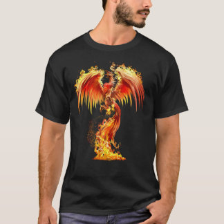 T-shirt Imaginaire Feu Orange Phoenix Se Lève De La Feu A