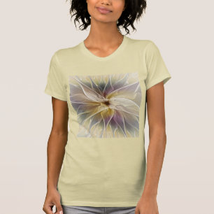 T-shirt Imaginaire Floral Gold Eggplant Art Fractal Abstra