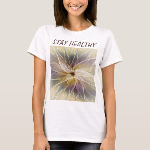 T-shirt Imaginaire floral plante Abstrait Fractal propre t