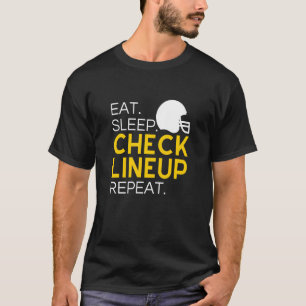 T-shirt Imaginaire Football Eat Sleep Check Lineup Répéter