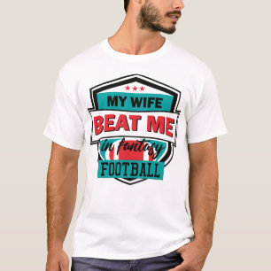 T-shirt Imaginaire Football Ma Femme Me Battre Mari Ébauch