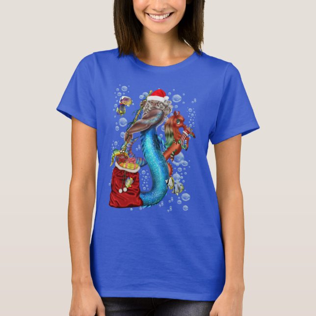 T-shirt Imaginaire Mermaid Santa Claus (Devant)