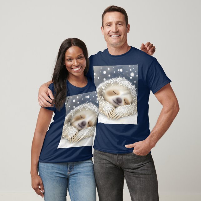 T-shirt Imaginaire mignon couchant neige (Unisexe)