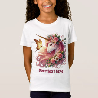 T-Shirt Imaginaire mignon fille licorn personnalisable