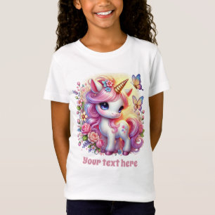 T-Shirt Imaginaire mignon fille licorn personnalisable
