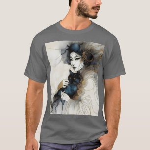 T-shirt Imaginaire mignonne japonaise fille chat