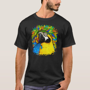 T-shirt Imaginaire noir or et bleu Macaw