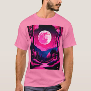 T-shirt Imaginaire rose lune