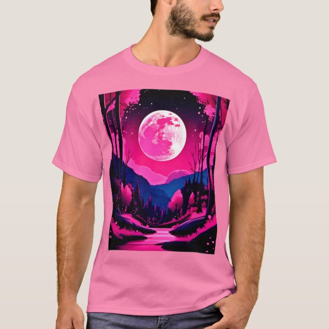 T-shirt Imaginaire rose lune (Devant)