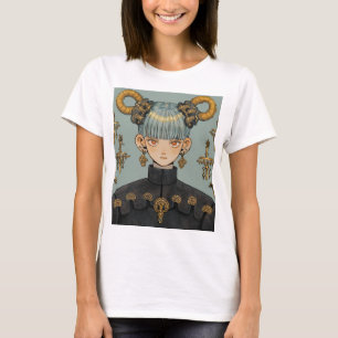 T-shirt Imaginaire Steampunk Ornate Anime Girl