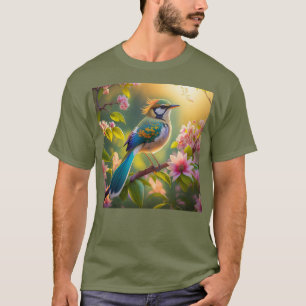 T-shirt Imaginaire Turquoise à ailes vert