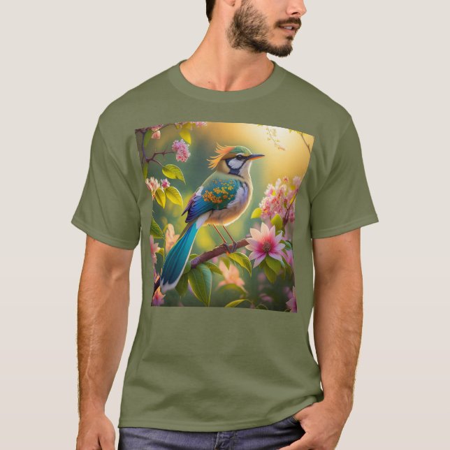 T-shirt Imaginaire Turquoise à ailes vert (Devant)