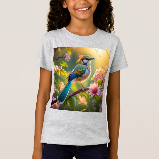 T-Shirt Imaginaire Turquoise à ailes vert (Devant)