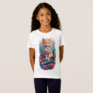 T-Shirt Imaginaires Félins Enchantés : Chat Sirène