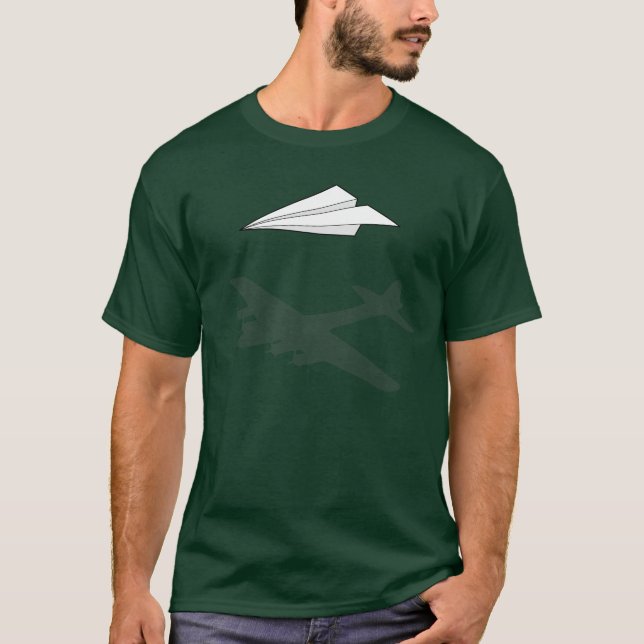 T-shirt Imagination trop active d'avion de papier (Devant)