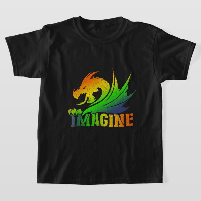 T-shirt IMAGINE Imaginaire Dragon Style Idéal Pour Les Cad (Poser)
