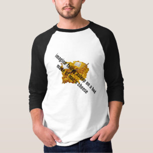 T-shirt imaginez la chute endormie sur un lit fait en chee
