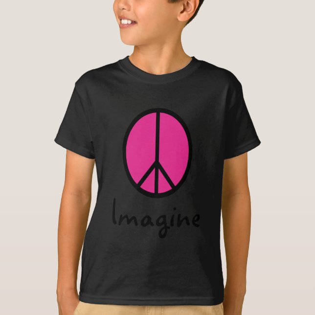 T-shirt Imaginez le symbole de PAIX ROSE (Devant)