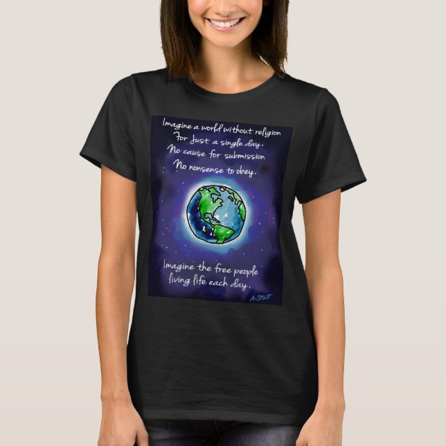 T-shirt Imaginez un monde sans religion - (Devant)