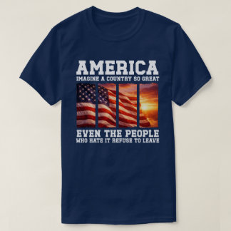 T-shirt Imaginez un pays si grand coucher de soleil patrio