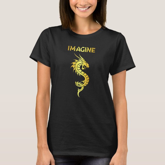 T-shirt Imaginez un style de tatouage de dragon d'Imaginai (Devant)