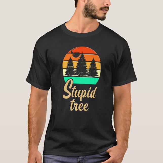T-shirt Imbécile Arbre Frisbee Disque Golf Rétro (Devant)