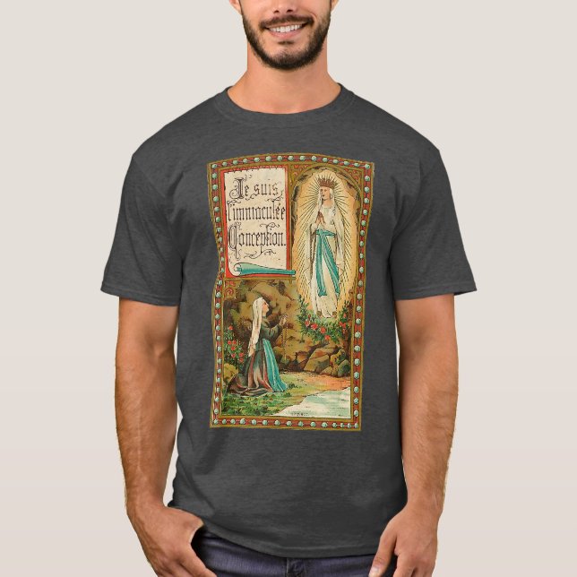 T-shirt Immaculée Conception Notre Dame Lourdes Catholique (Devant)