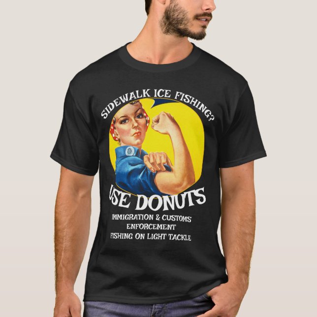 T-SHIRT IMMIGRATION DE LA PÊCHE SUR LA GLACE DOUANE DONUTS (Devant)
