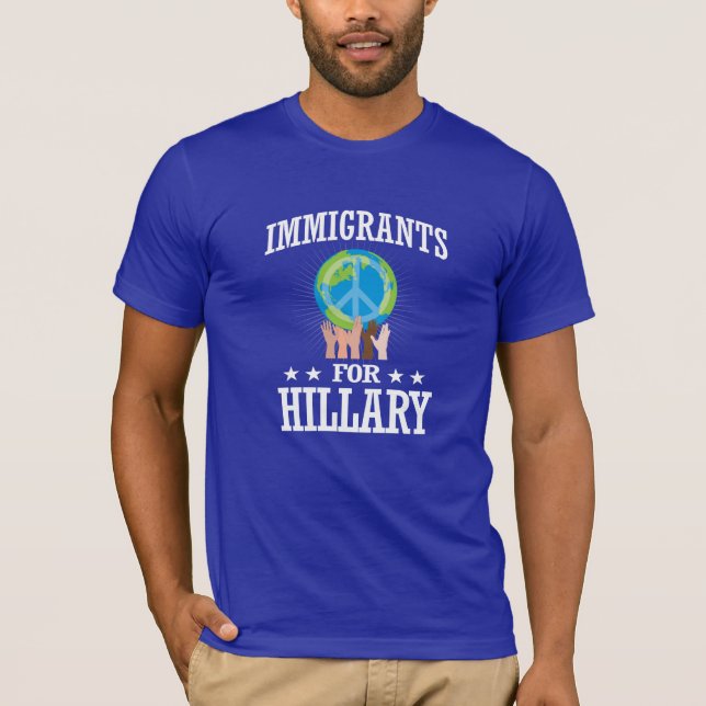 T-SHIRT IMMIGRÉS POUR HILLARY (Devant)