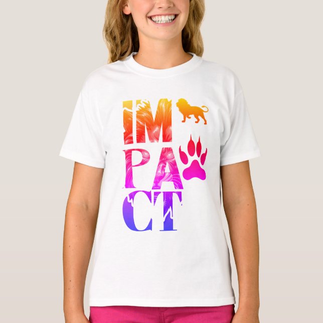 T-shirt Impact Lion Design - Bold Wildlife Art (Devant)