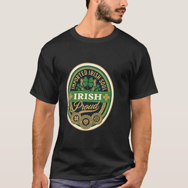 T-shirt Imported Irish Soul  Irish American Roots Ireland  (Devant)