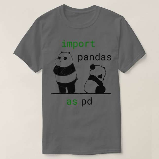 T-shirt Importer Pandas Sous Pd Funny Python Data Science (Design devant)