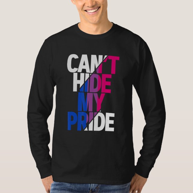 T-shirt Impossible de masquer ma fierté Drapeau Bisexuel L (Devant)