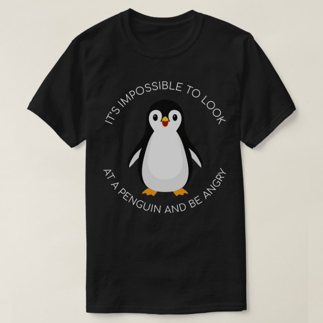 T-shirt impossible de regarder un pingouin et d'être en co (Design devant)