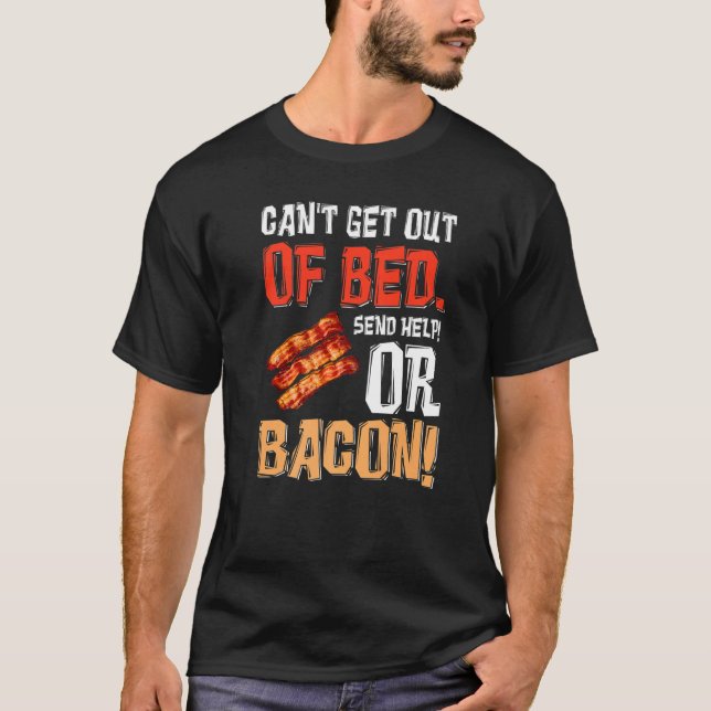 T-shirt Impossible de sortir du lit Envoyer l'aide simplem (Devant)